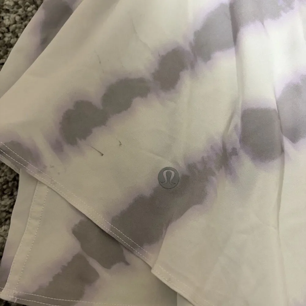 Lululemon Court Rival HR Skirt Skort Women Size 4 Lilac Purple White LW8ADJT